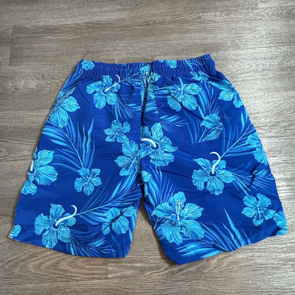 Stitches & Rivets Mens Blue Floral Hibiscus Swim Trunks Board Shorts Small NEW